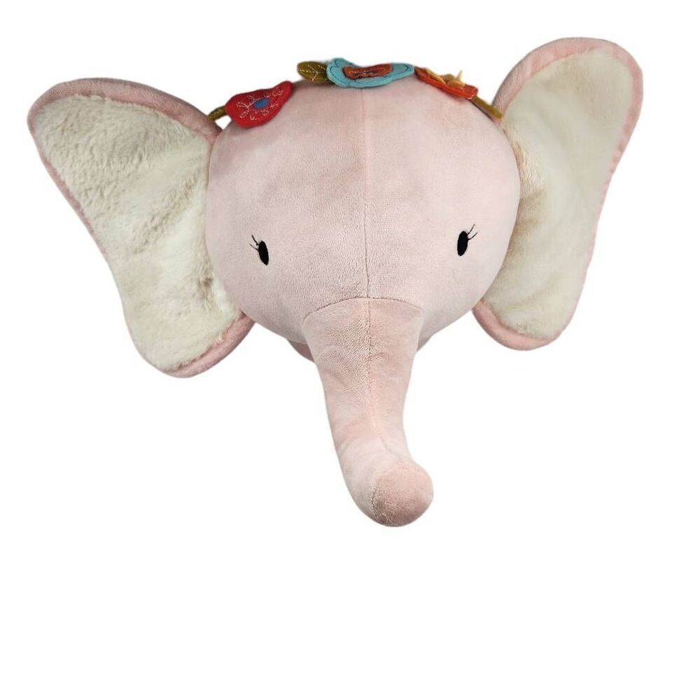 Levtex Baby Pink Elephant Head Boho Floral Wall Decor